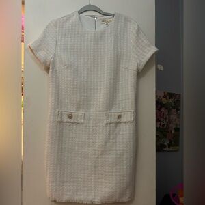 NWT - BEBOP WHITE TWEED DRESS SIZE-L